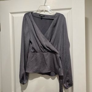 express silky wrap top